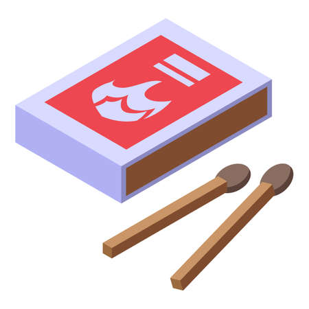Matches icon. Isometric of Matches vector icon for web design isolated on white backgroundのイラスト素材