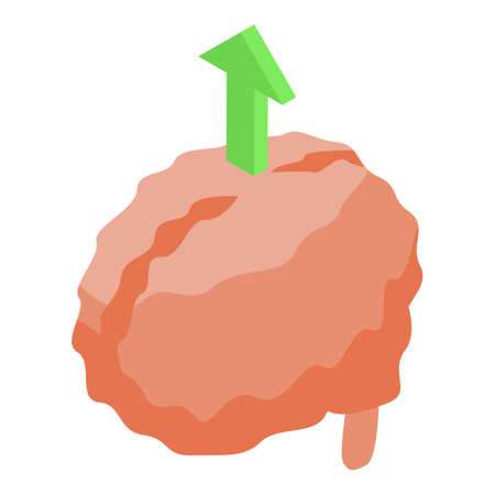 Education workflow brainstorming icon. Isometric of Education workflow brainstorming vector icon for web design isolated on white backgroundのイラスト素材
