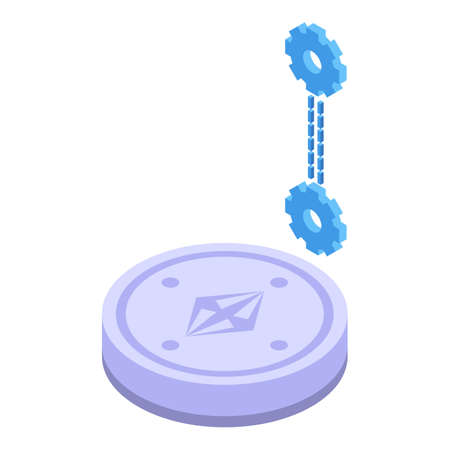 Block chain coin icon. Isometric of Block chain coin vector icon for web design isolated on white backgroundのイラスト素材
