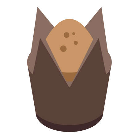 Chocolate muffin icon. Isometric of Chocolate muffin vector icon for web design isolated on white backgroundのイラスト素材