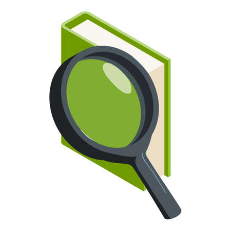 Book search icon. Isometric illustration of book search vector icon for webのイラスト素材