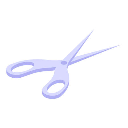 Sewing scissors icon isometric vector. Sew thread scissors. Cut pair scissorsのイラスト素材