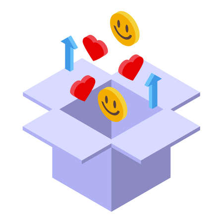 Marketing box icon isometric vector. Internet web market. Global deliveryのイラスト素材