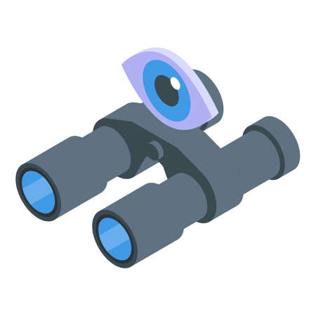 Scouting binoculars icon isometric vector. Scout boy tool. Camp kid binocularsのイラスト素材