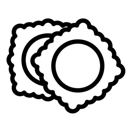 Ravioli restaurant icon. Outline Ravioli restaurant vector icon for web design isolated on white backgroundのイラスト素材