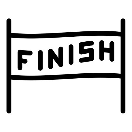 Finish banner icon. Outline Finish banner vector icon for web design isolated on white backgroundのイラスト素材