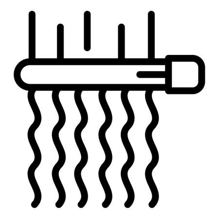 Hair lady icon. Outline Hair lady vector icon for web design isolated on white backgroundのイラスト素材