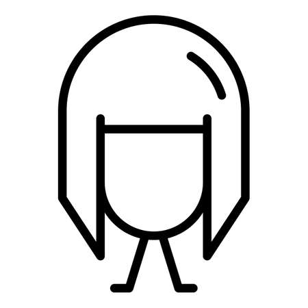 Mannequin wig icon. Outline Mannequin wig vector icon for web design isolated on white backgroundのイラスト素材