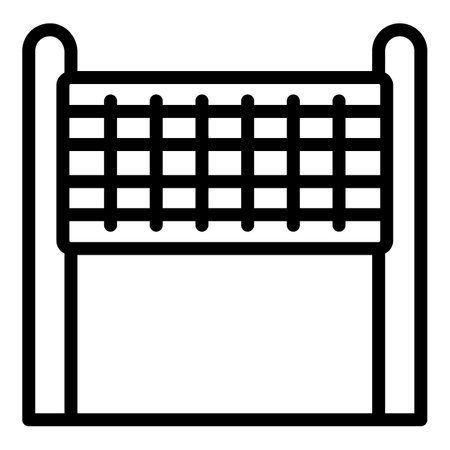Campsite volleyball net icon. Outline Campsite volleyball net vector icon for web design isolated on white backgroundのイラスト素材