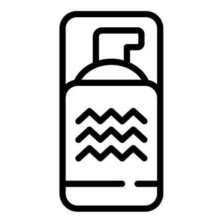 Korean cosmetics cream dispenser icon. Outline Korean cosmetics cream dispenser vector icon for web design isolated on white backgroundのイラスト素材