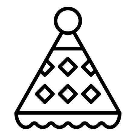 Carnival party hat icon. Outline Carnival party hat vector icon for web design isolated on white backgroundのイラスト素材