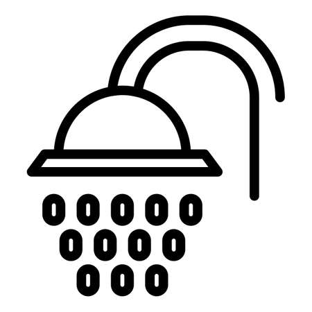 Shower head water icon. Outline Shower head water vector icon for web design isolated on white backgroundのイラスト素材