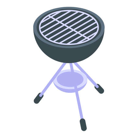 Party grill icon isometric vector. Bbq utensil tool. Barbecue picnic fireのイラスト素材