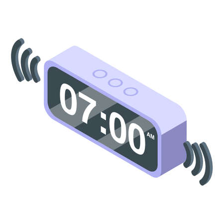 Digital alarm clock icon isometric vector. Watch timer. Time countdownのイラスト素材