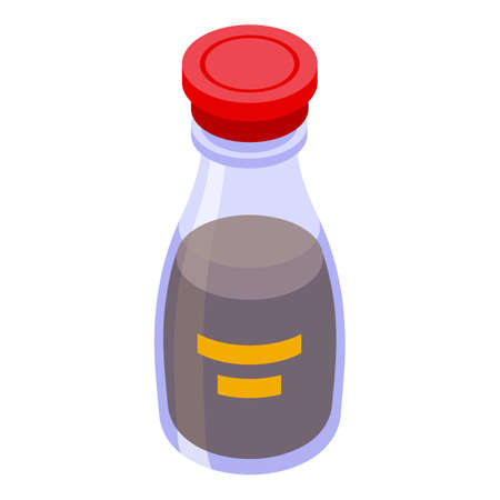 Asian food bottle icon isometric vector. Japanese soy. Condiment containerのイラスト素材