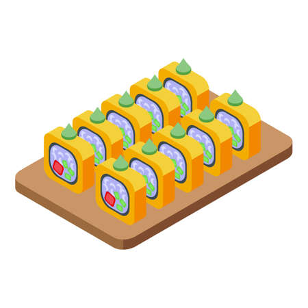 Wasabi sushi icon isometric vector. Japan food. Cuisine ingredientのイラスト素材