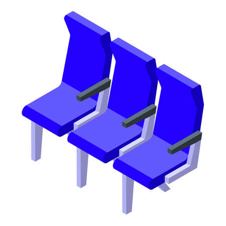 Airplane seats icon isometric vector. Chair seat. Flight interiorのイラスト素材