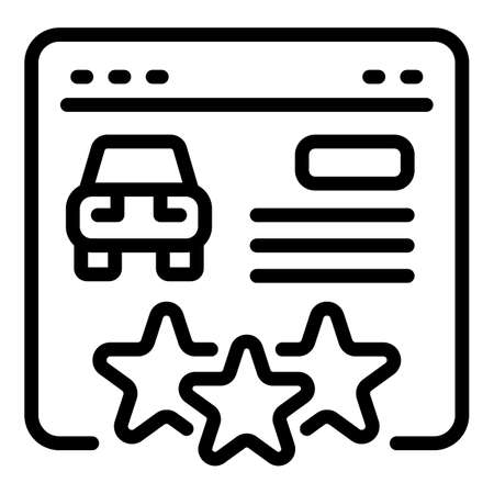 Car review icon outline vector. Online document. Vehicle analysisのイラスト素材