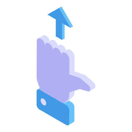 Thumb up icon isometric vector. Finger hand. Good pictogramのイラスト素材