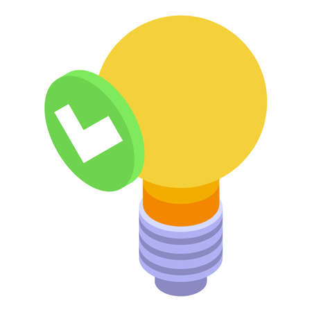 Business bulb idea icon isometric vector. Lamp light. Think energyのイラスト素材