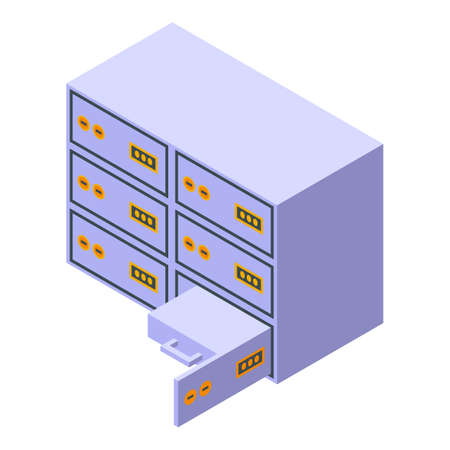 Money access locker icon isometric vector. Verification hacker. Bank securityのイラスト素材