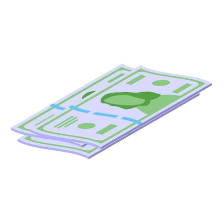 Dollar cash icon isometric vector. Money currency. Paper pileのイラスト素材