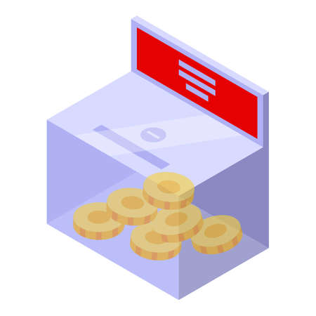 Money box support icon isometric vector. Financial help. Solidarity investorのイラスト素材