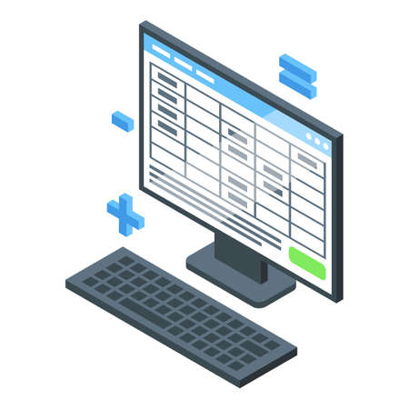 Online business finance icon isometric vector. Web plan. Work marketのイラスト素材