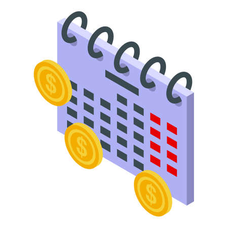 Money calendar icon isometric vector. Business finance. Market contentのイラスト素材