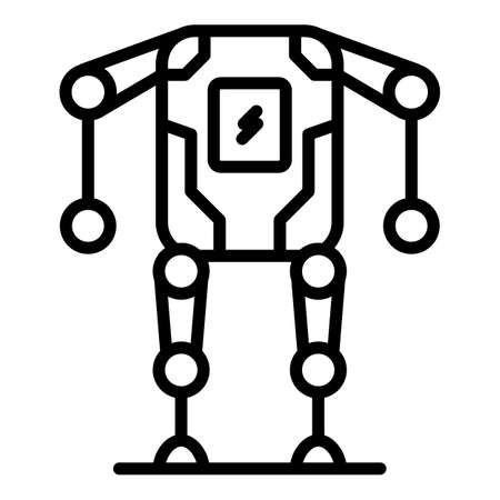 Charging exoskeleton icon outline vector. Robot suit. Wearable bodyのイラスト素材