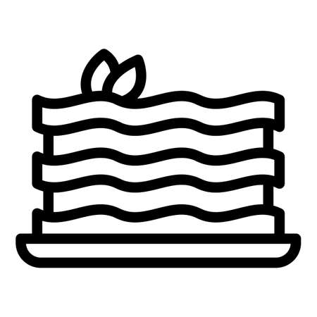 Sheet lasagna icon outline vector. Lasagne pasta. Italian foodのイラスト素材