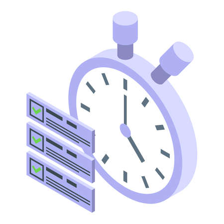 Stopwatch icon isometric vector. Watch timer. Stop clockのイラスト素材