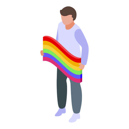 Gay man icon isometric vector. Lgbt men. People groupのイラスト素材
