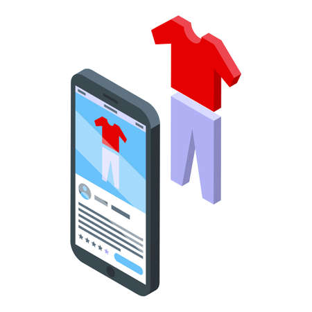 Vr clothes shop icon isometric vector. Digital tech. Virtual realityのイラスト素材