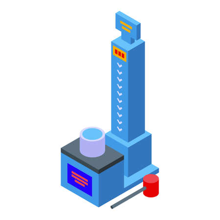 Hammer test game icon isometric vector. Boxing power. Electric strikerのイラスト素材