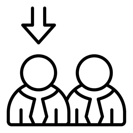 Seeking job icon outline vector. Search employee. Company businessのイラスト素材