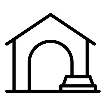 Dog hut icon outline vector. Pet house. Puppy kennelのイラスト素材