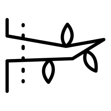 Trimming branch icon outline vector. Trim tree. Bush hedgeのイラスト素材