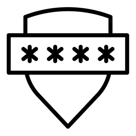Password shield icon outline vector. Safety lock. Privacy guardのイラスト素材