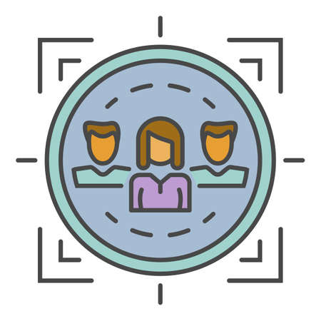 Customer retention icon. Outline customer retention vector icon color flat isolated on whiteのイラスト素材
