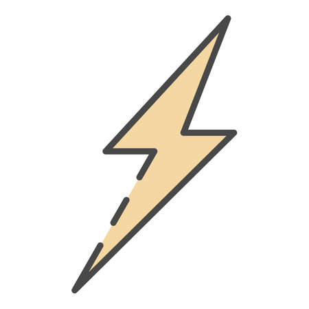 Light sign icon. Outline light sign vector icon color flat isolated on whiteのイラスト素材