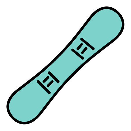 Snowboard icon. Outline snowboard vector icon color flat isolated on whiteのイラスト素材