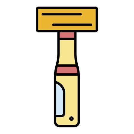 Welder hammer icon. Outline welder hammer vector icon color flat isolated on whiteのイラスト素材