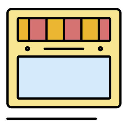 Welding new machine icon. Outline welding new machine vector icon color flat isolated on whiteのイラスト素材