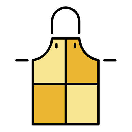 Welder apron icon. Outline welder apron vector icon color flat isolated on whiteのイラスト素材