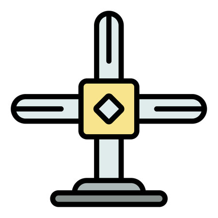 Scaffolding cross icon. Outline illustration of scaffolding cross vector icon color flat isolated on whiteのイラスト素材