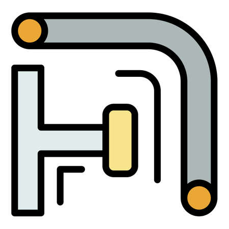 Scaffold pipe icon. Outline illustration of scaffold pipe vector icon color flat isolated on whiteのイラスト素材