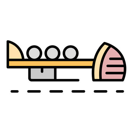 Bowling ball stand icon. Outline bowling ball stand vector icon color flat isolated on whiteのイラスト素材