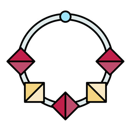 Fashion necklace icon. Outline fashion necklace vector icon color flat isolated on whiteのイラスト素材