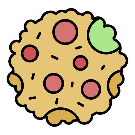 Home made biscuit icon. Outline home made biscuit vector icon color flat isolated on whiteのイラスト素材